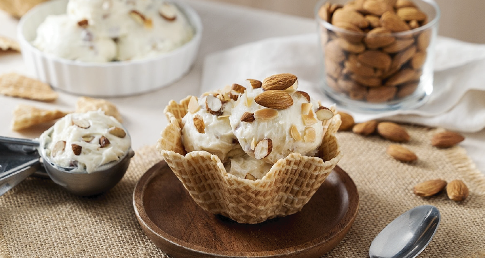 Recetario: Helado de Yogurt con Almendras